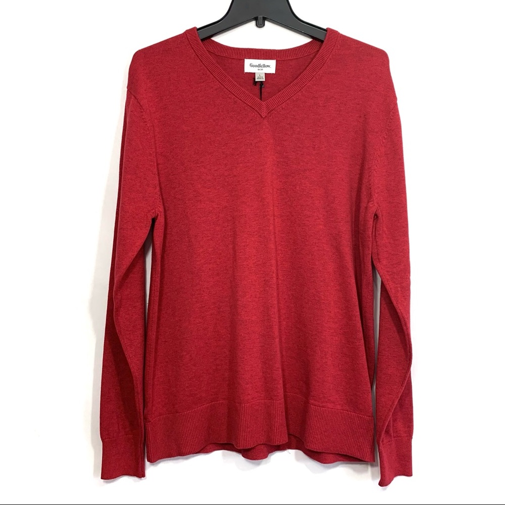 Goodfellow Men’s Red V-Neck Long Sleeve Sweater